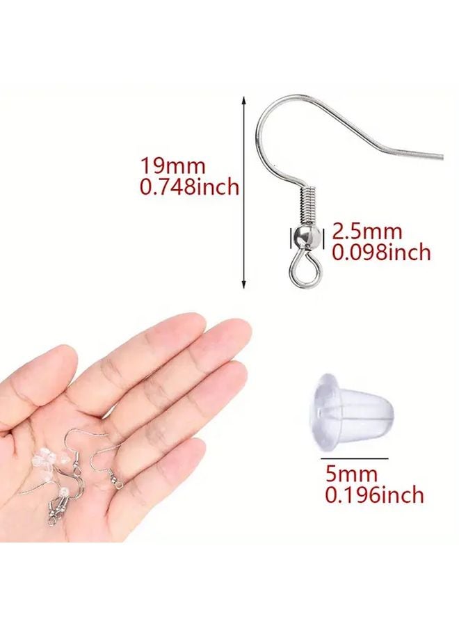 Steel Color 20 Sets Transparent Ear Plugs And Basic Ear Hooks For DIY Jewelry Making - Image 4